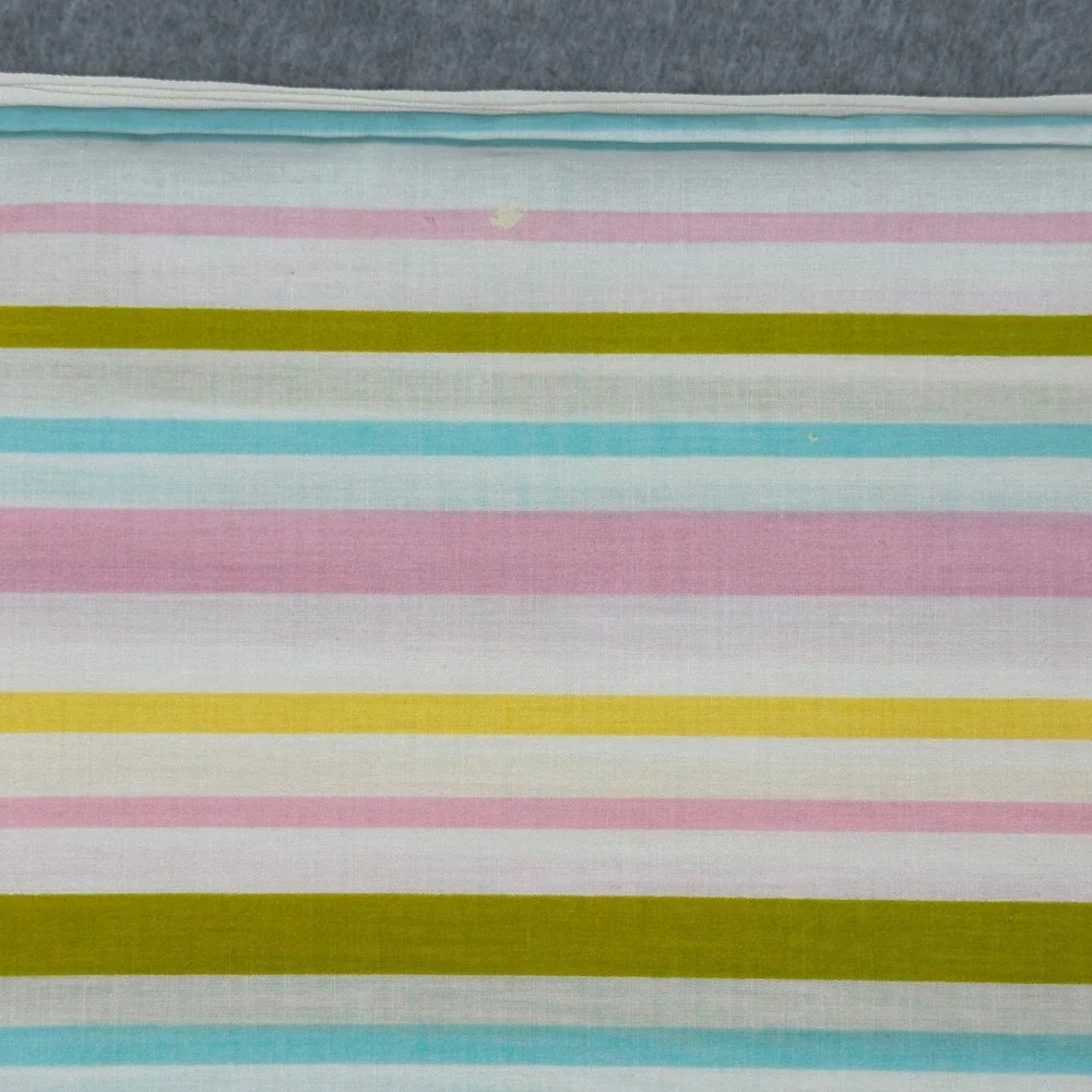 Vtg Montgomery Ward Percale Twin Flat Sheet Pastel Striped Multicolor 72x104